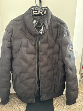 MANIA JEANS Black Quilted Bomber Jacket